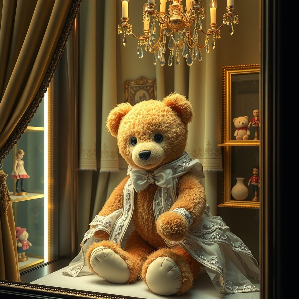 Crystal-Embellished Teddy Bear in Haute Couture