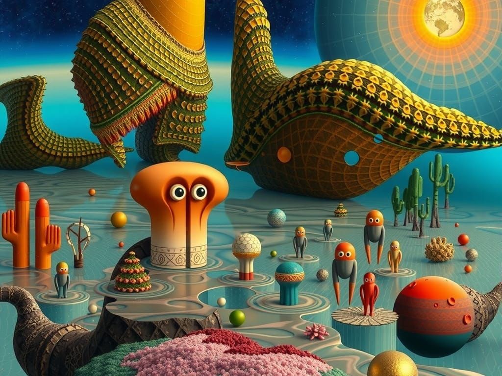 3D Centituer Falvetion flusters into Sierpinski fractal curve  amid a posse of circling blauispianpohiby embenemiments X...