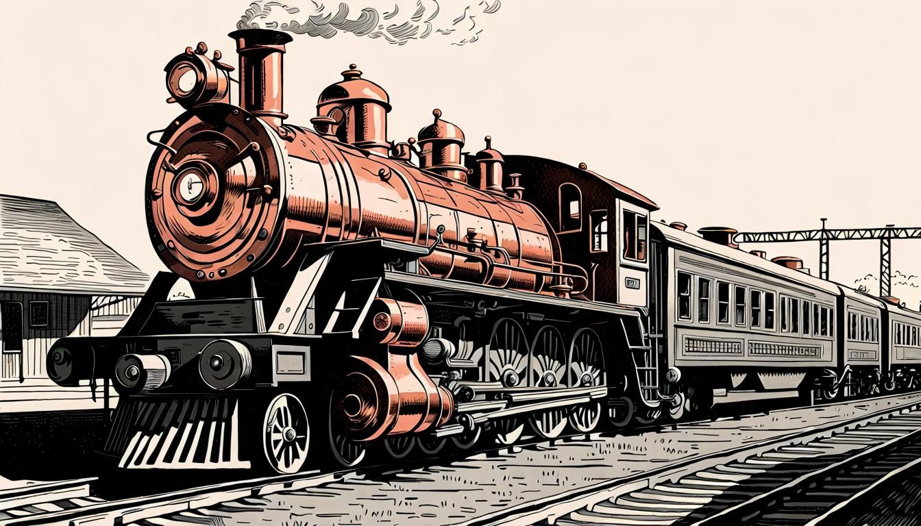 Robot Locomotive in 1890s Copper Plate Style