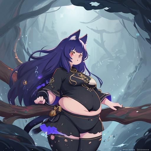 Anime Girl with Cat Features in Detailed Digital Art