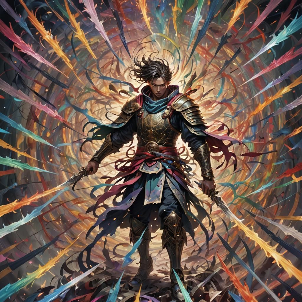 Swirling Swords: Urban Fantasy Awakening in Neon Colors