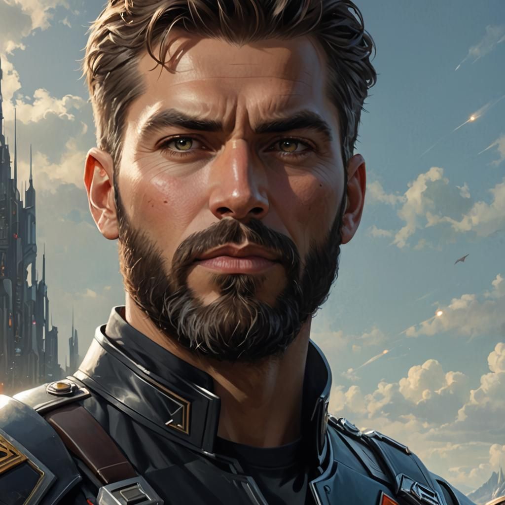 Epic Sci-Fi Officer Portrait in Digital Art Style