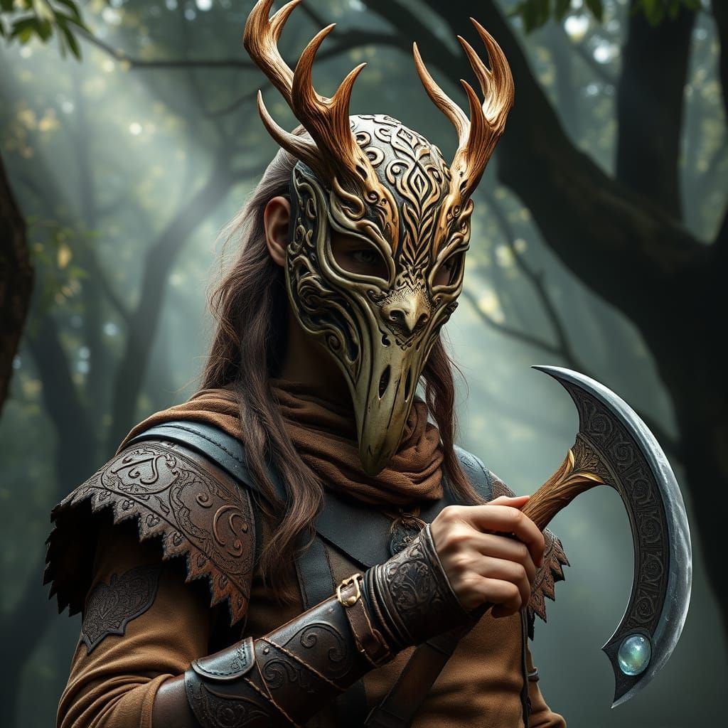Mystical Ranger in Ancient Forest