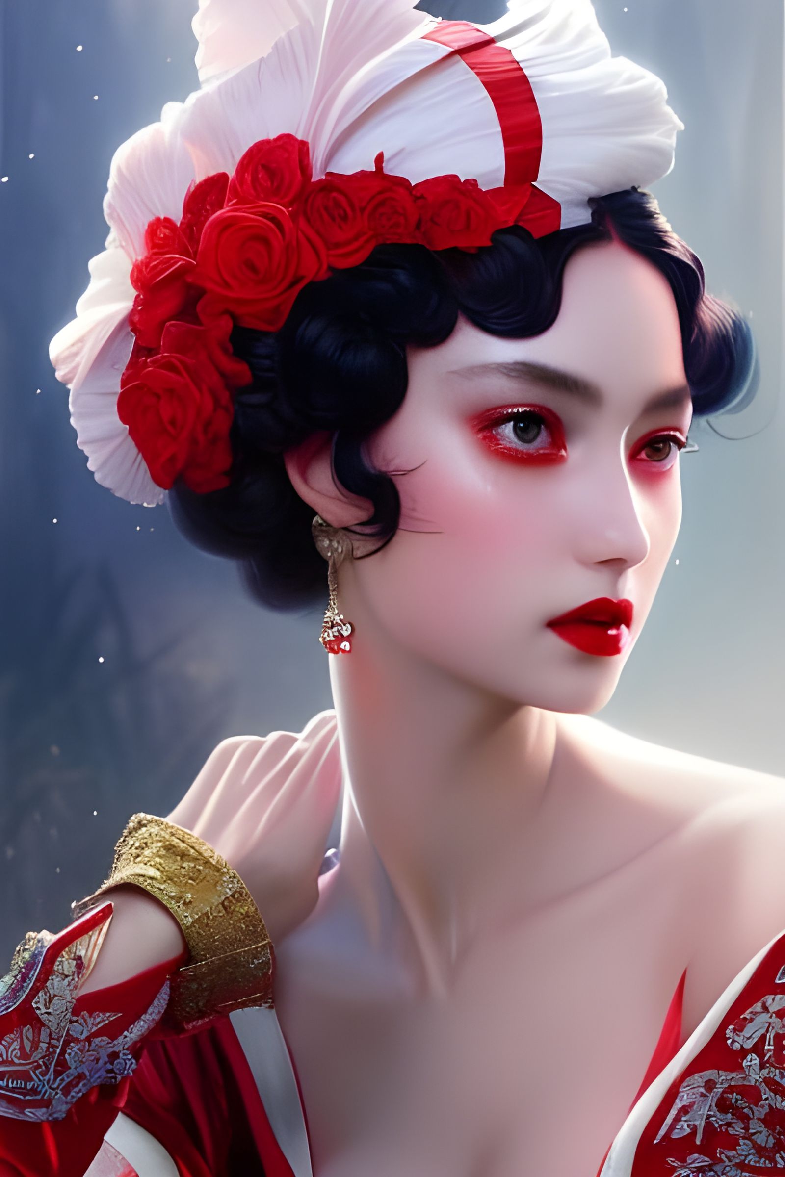 Cottagecore Anime Woman in Hyperdetailed Digital Painting