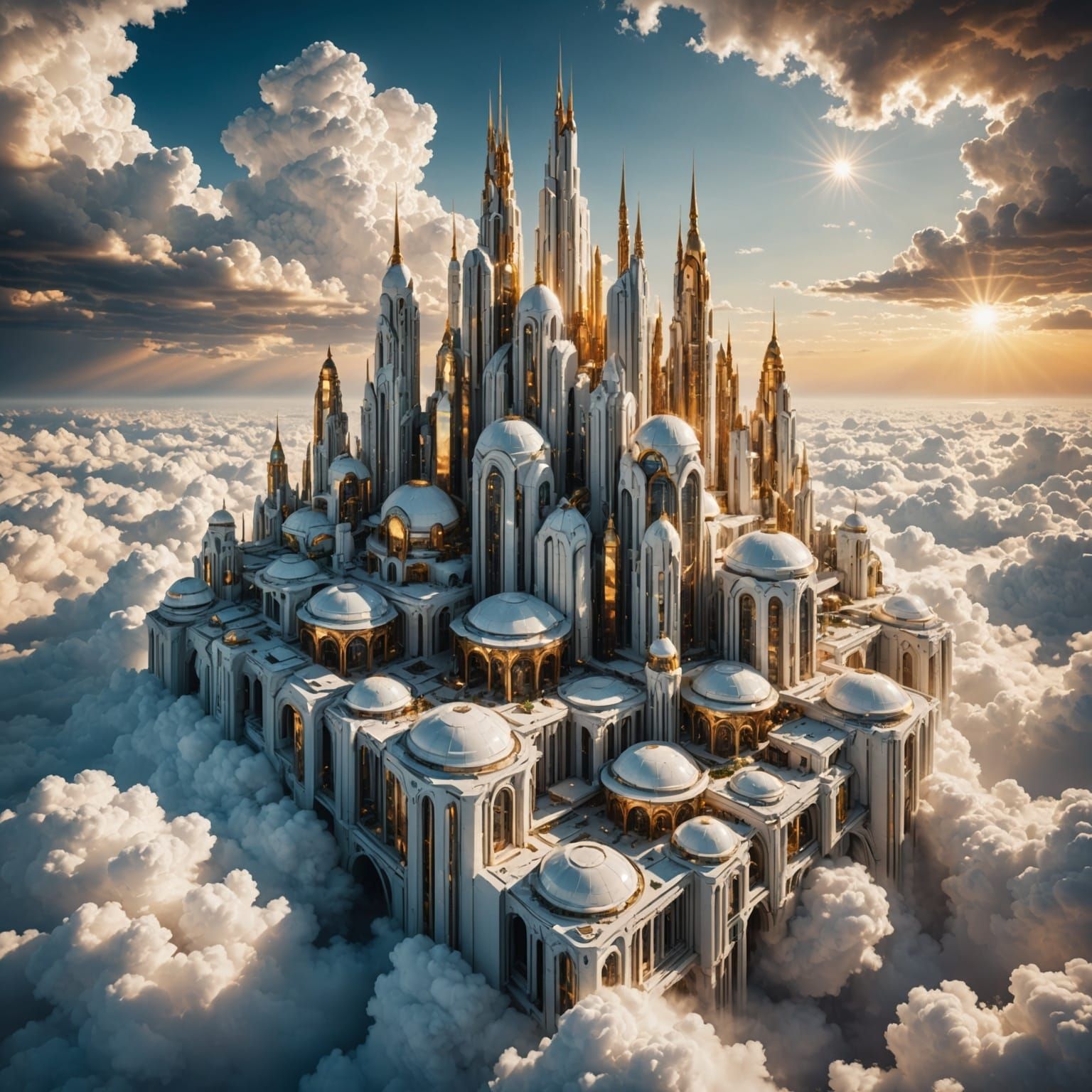 Futuristic Cities Soar Above Clouds in Breathtaking Postmode...