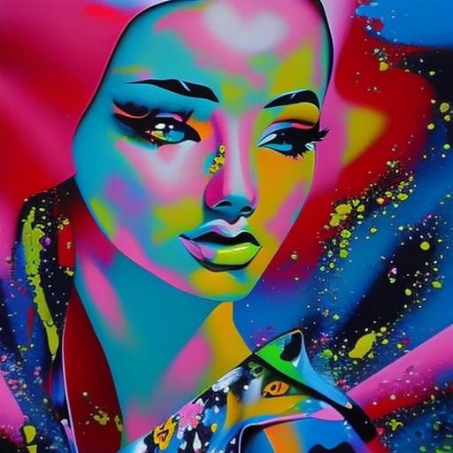 Barbie Woman in Graffiti Splash Art