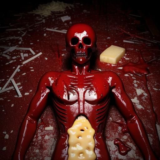 Severed Torso with Bloody Cheese