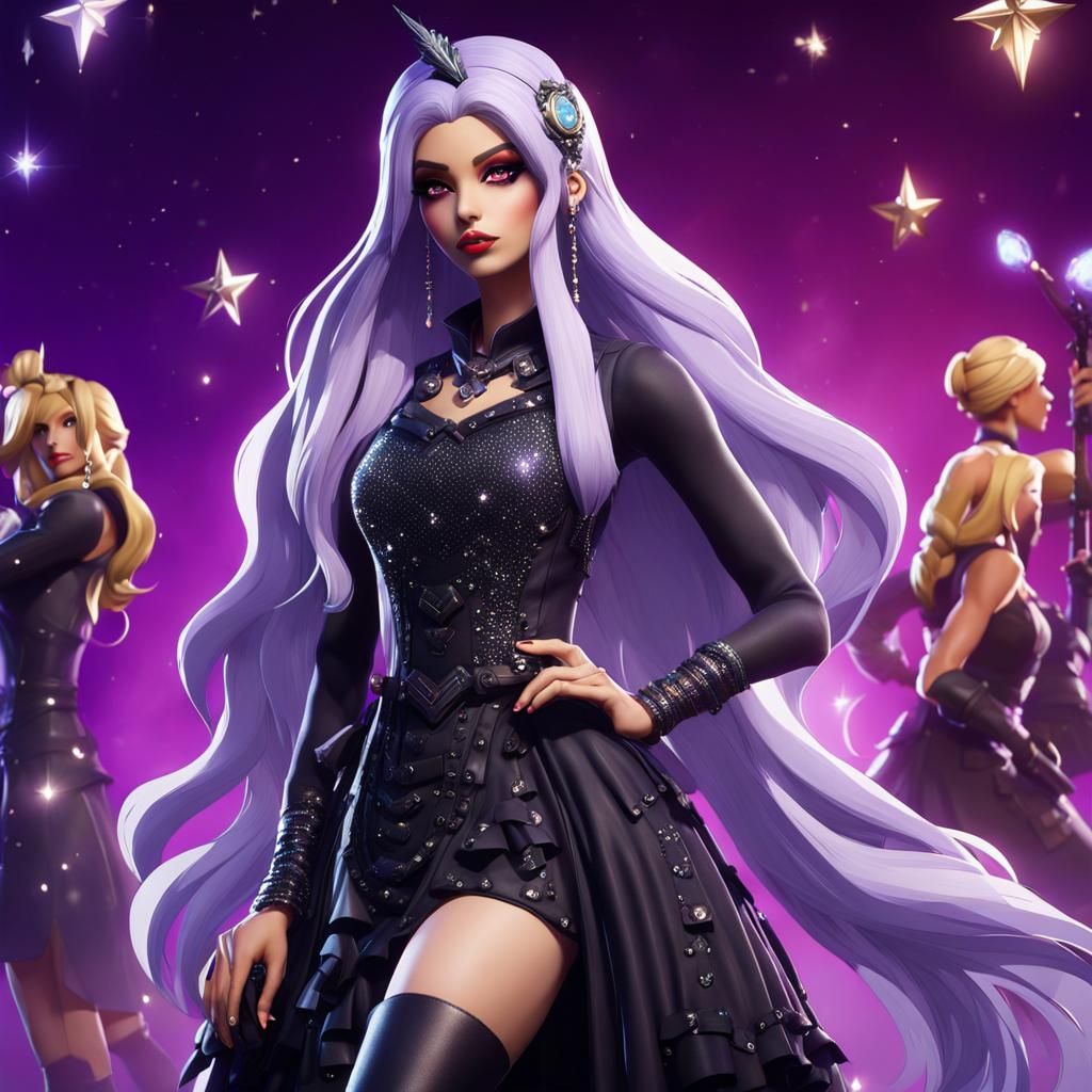 Celestial Goth Fortnite Character in Digital Art