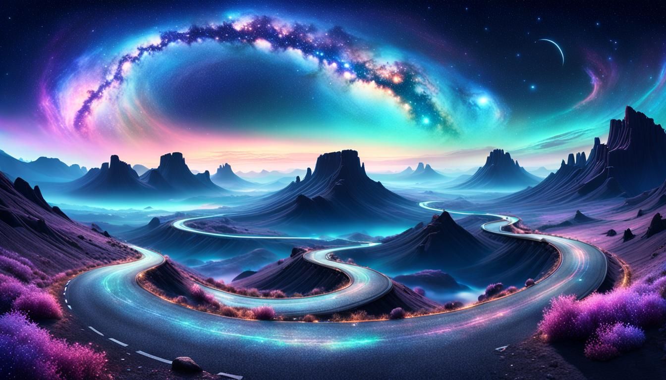 Stardust Road to Milky Way Galaxy in Digital Art
