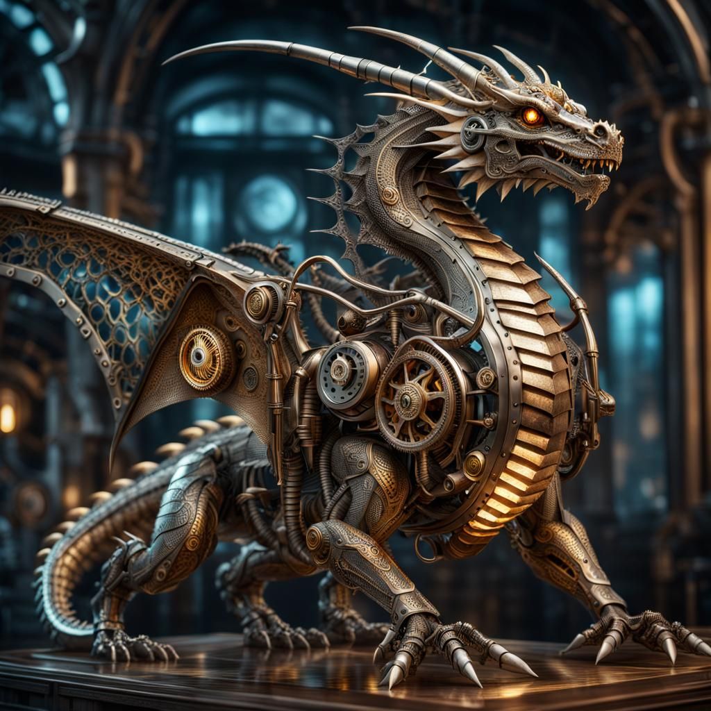 Biomechanical Steampunk Dragon