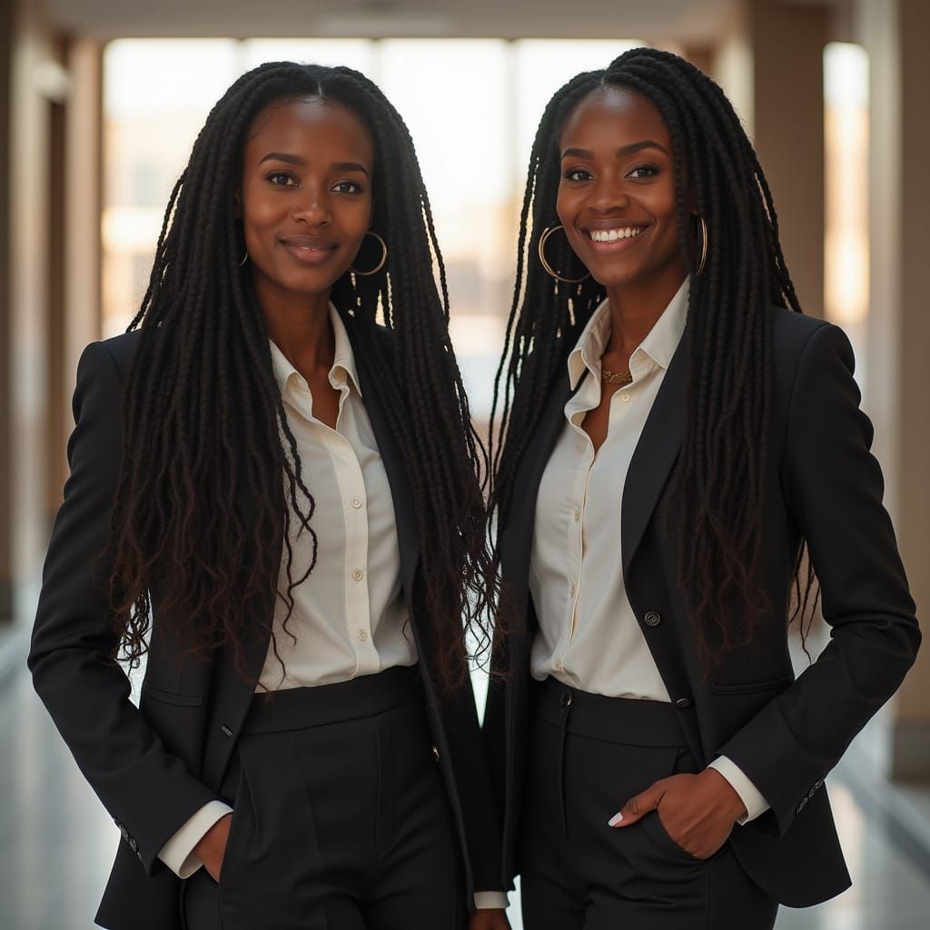 Confident Women in Business Attire, Realistic Portrait