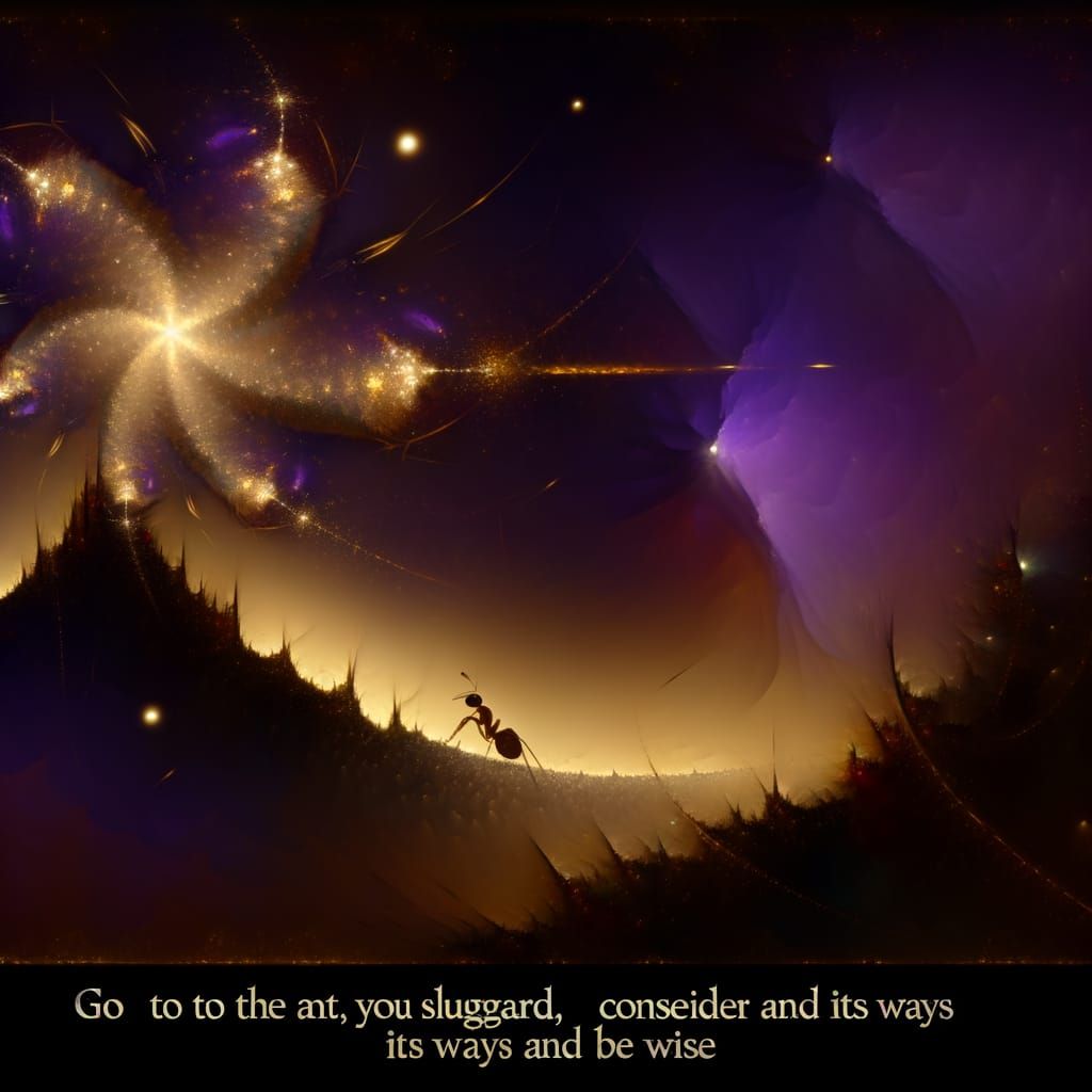 Ant's Resilient Journey Through Rugged Terrain in Golden Lig...