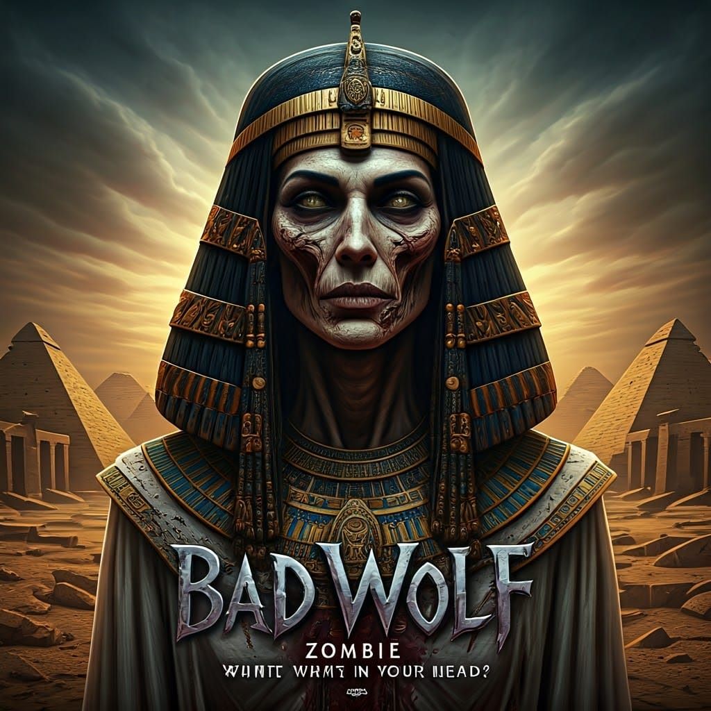 Zombie Cleopatra Album Cover Art in Gothic Style