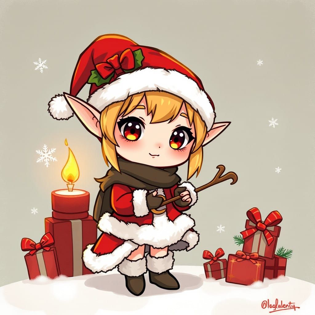 Chibi Christmas Elf Girl