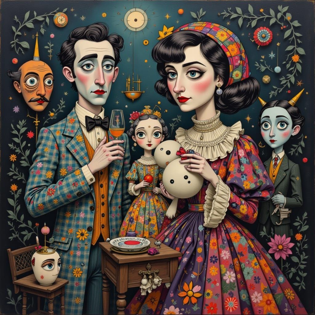 Abstract Portrait of a Woman in Cubist Style