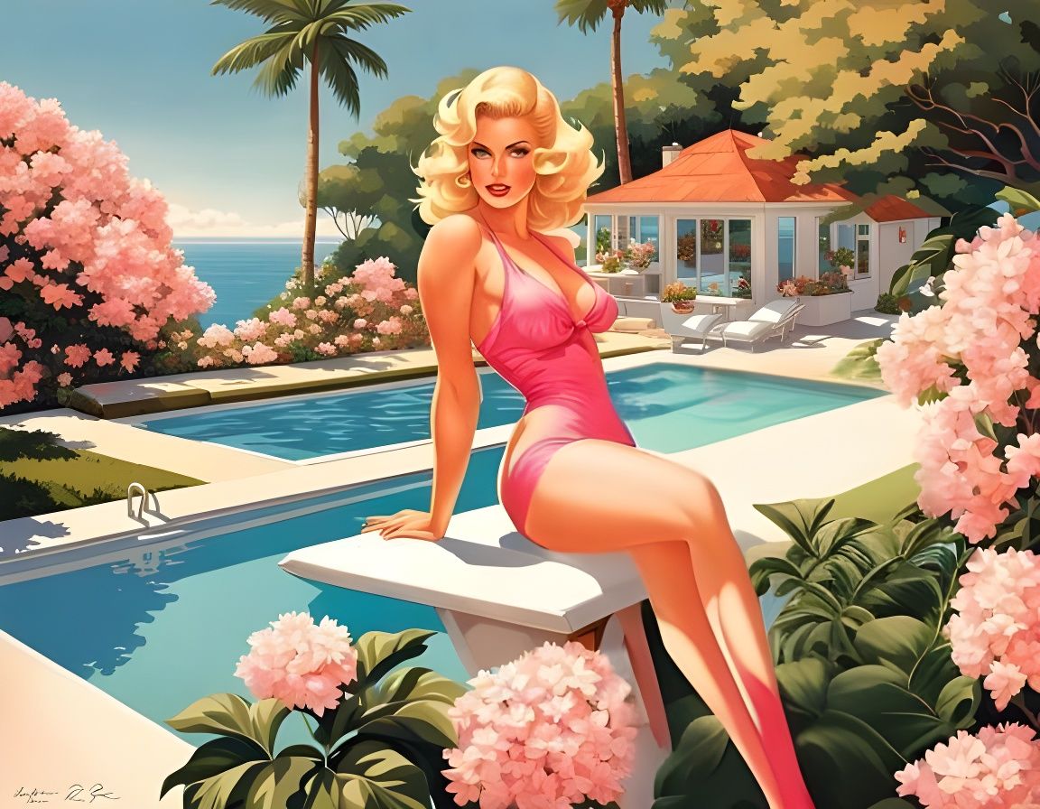 Minimalist Pool and Wall Composition