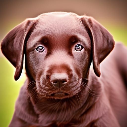 Chocolate Labrador Retriever Puppy Portrait