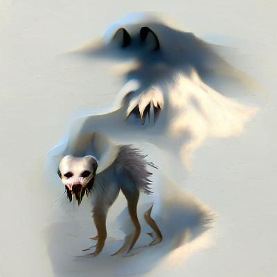 Ethereal Shadow Figure with White Face