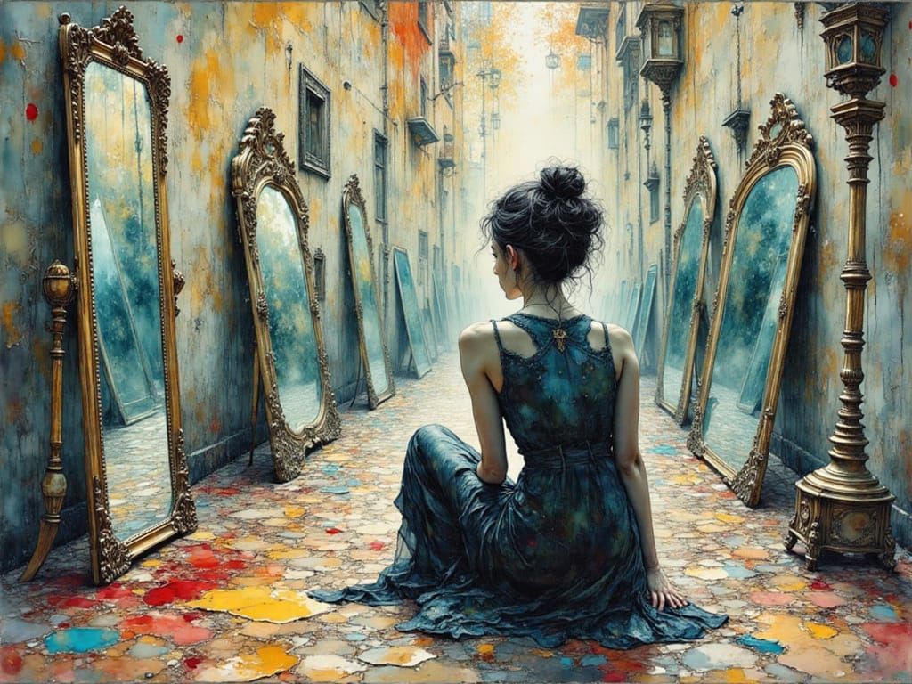 Contemplative Reflections in a Dreamlike Mirror