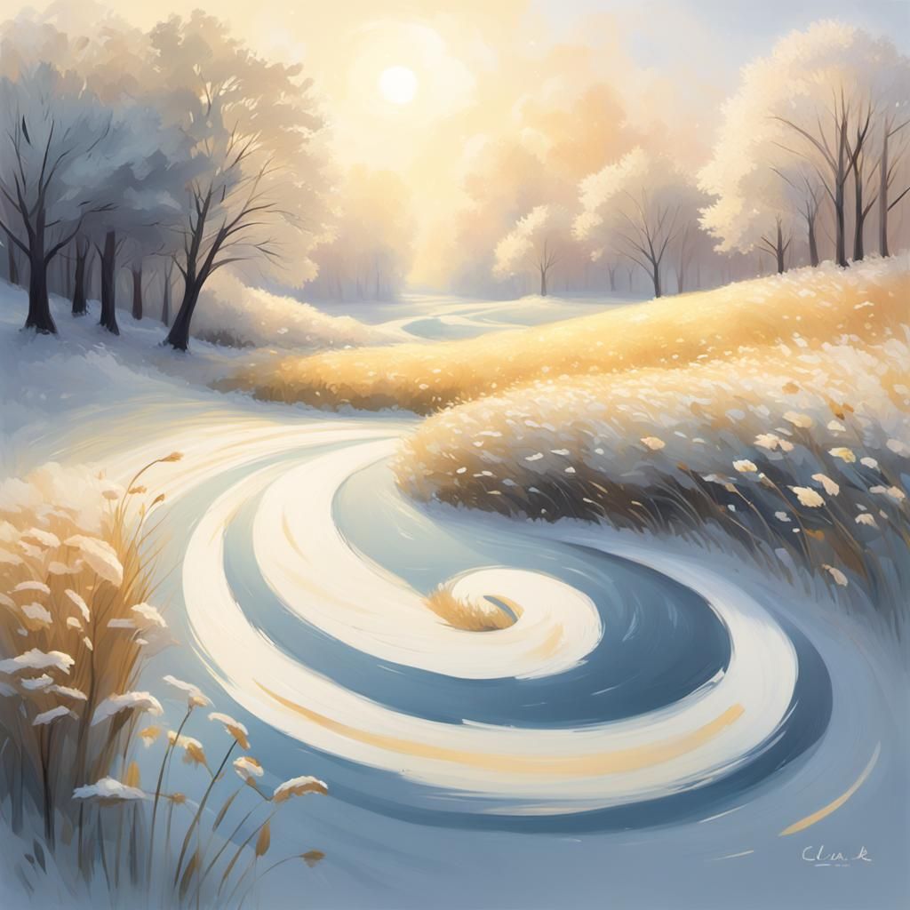 Harmonious Balance of Winter and Summer in Golden Light