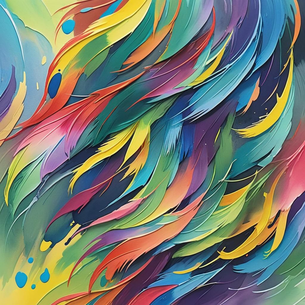 Rainbow Color Wash in Gouache Painting Style