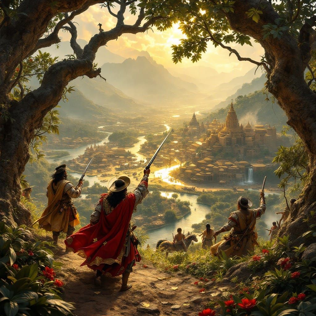 Conquistadors Discover El Dorado in South America