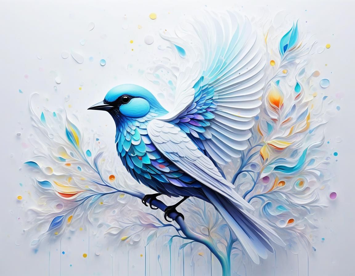 Ethereal Miracle Bird: Abstract Surreal Art