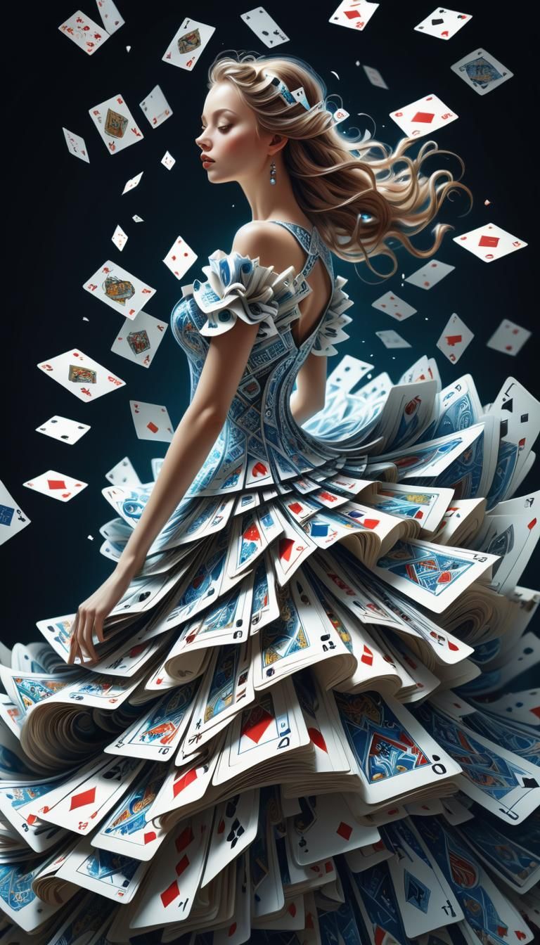 Poker Card Dress: Fantasy Art in Swirling Harmony