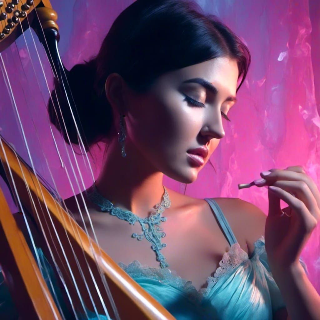 Min Plays Harp, Magic Portrait