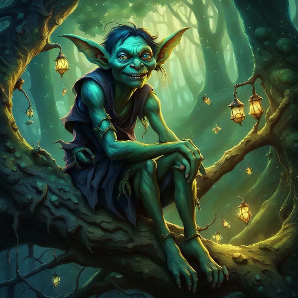 Female Goblin in Mystical Forest Concept Art