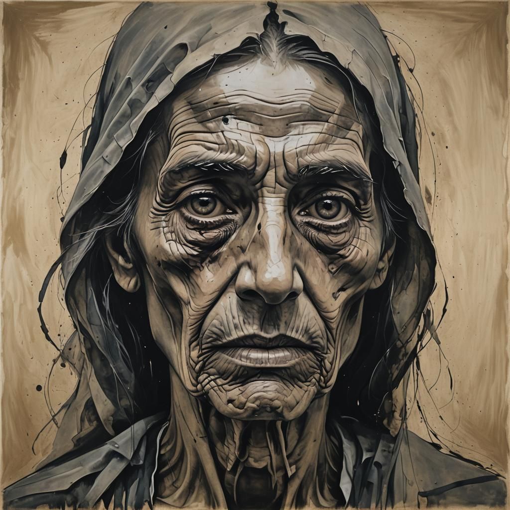 Image of Profound Sorrow in Matte Painting Style