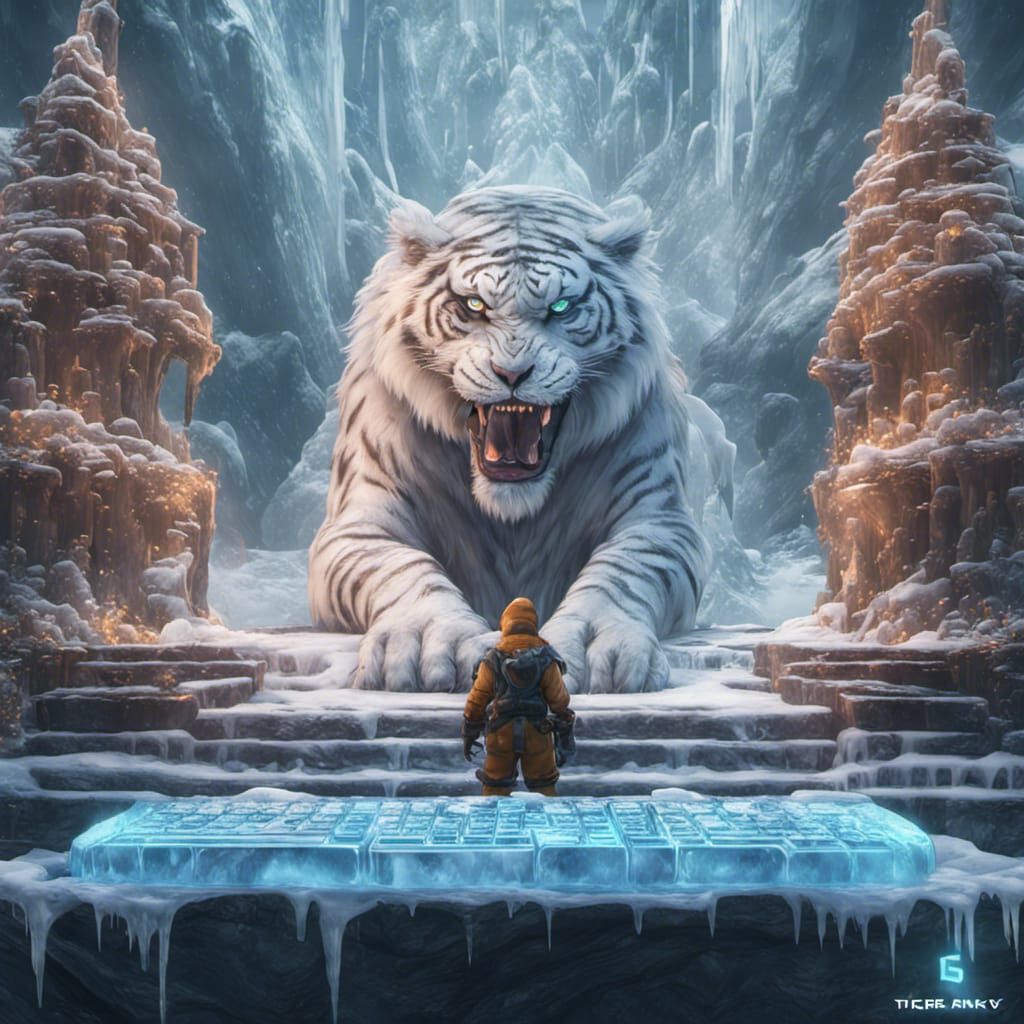 Tiger Monkey Keyboard Ice Fantasy Concept Art