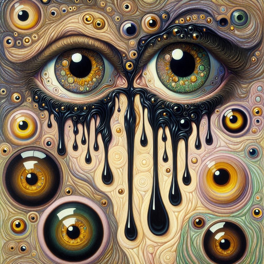 Surreal Eyes in Intricate Oil Paint Style