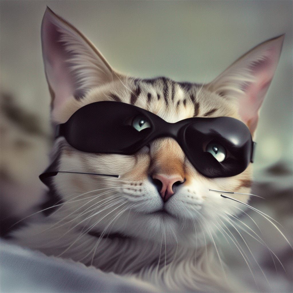 Burglar Cat in Disguise: An AI-Generated Image