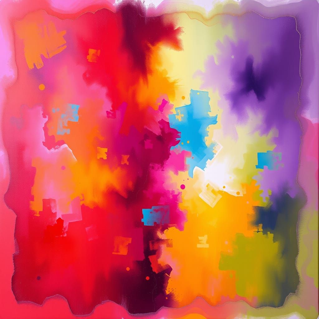 Abstract Stochastic Haze Artwork in Vibrant Oil Colors