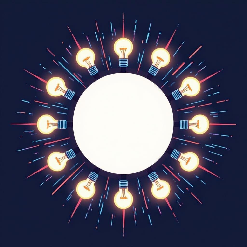 YouTube Logo with Glowing Bulbs in Futuristic Style