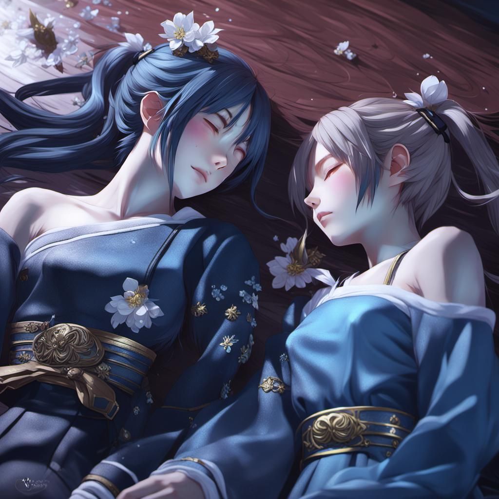 Anime Style 3D Art: Sleeping in Duality