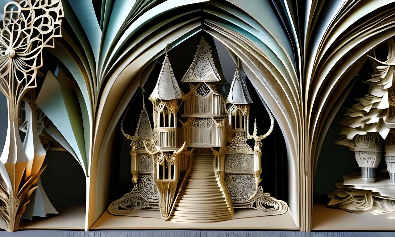 Medieval Castle Pop-Up Book Page, High Resolution Photograph