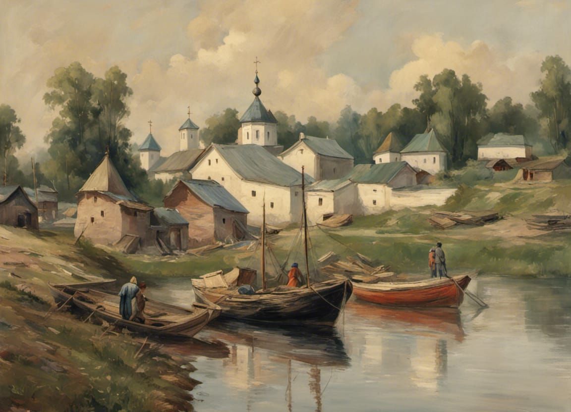 Old Russian Town of Pskov with River