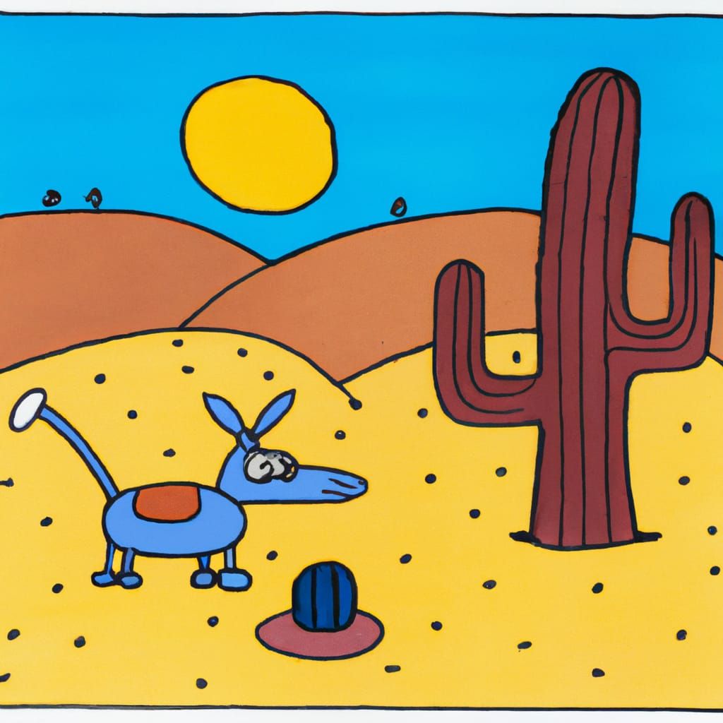Cartoon Desert Landscape Illustration