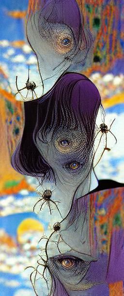 Eerie Spider Portrait in Surrealist Style