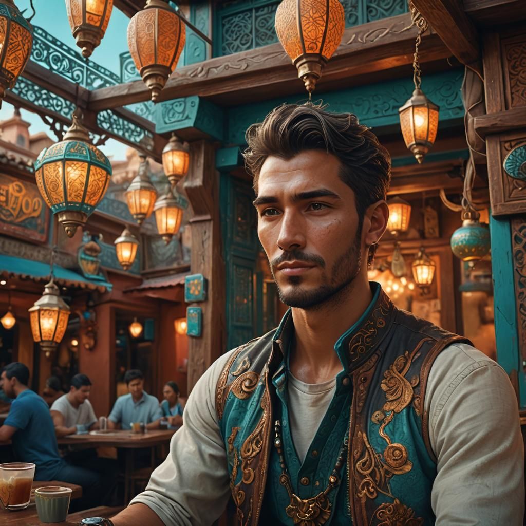 Guy at Cafe Rio: Fantasy Concept Art