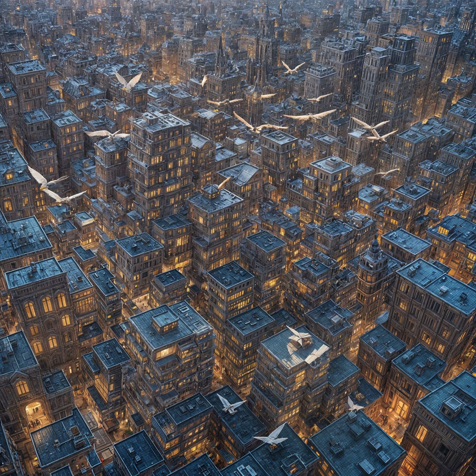 Floating Book City in a Fantasy Style