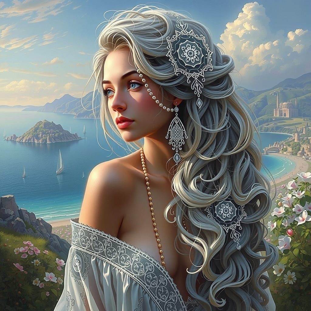 Serene Beauty in a Pre-Raphaelite Garden