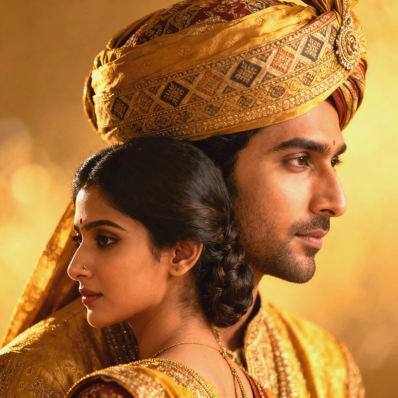 Indian Princely Couple Portrait