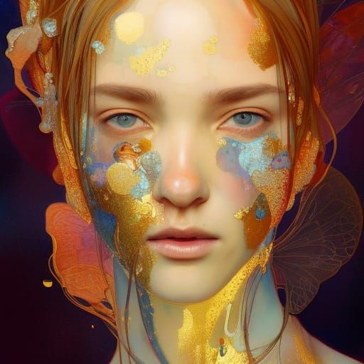 Fairy Portrait in Glasgow Style, Gold Flecks