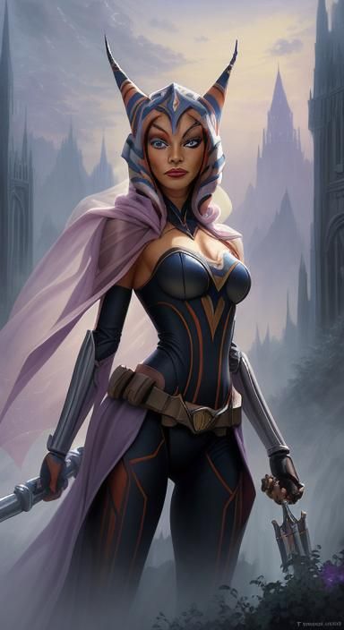 Ahsoka Bat Girl: Ethereal Fantasy in Luminism Style