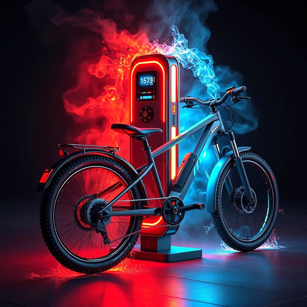 Electric Bike Charger Concept Art in Detailed Matte Style