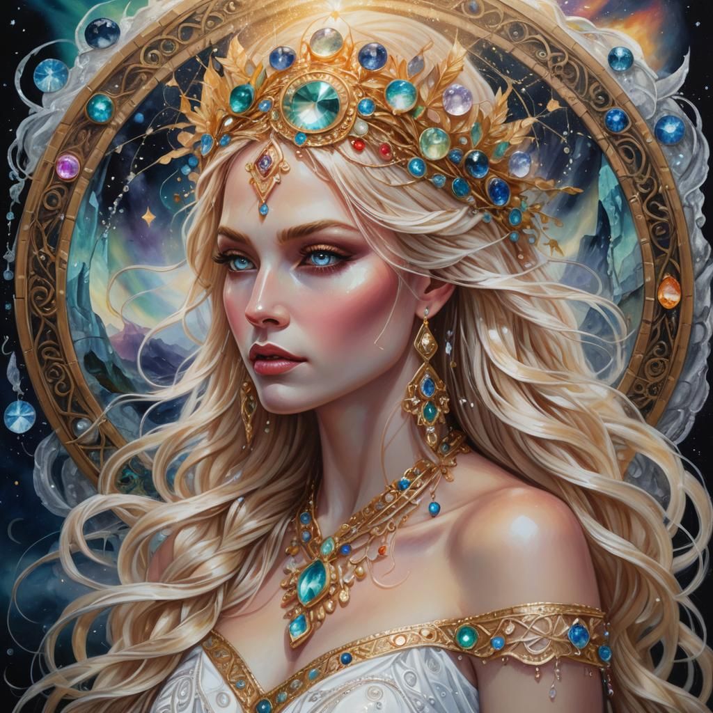 Fantasy Goddess Portrait in Stone Circle