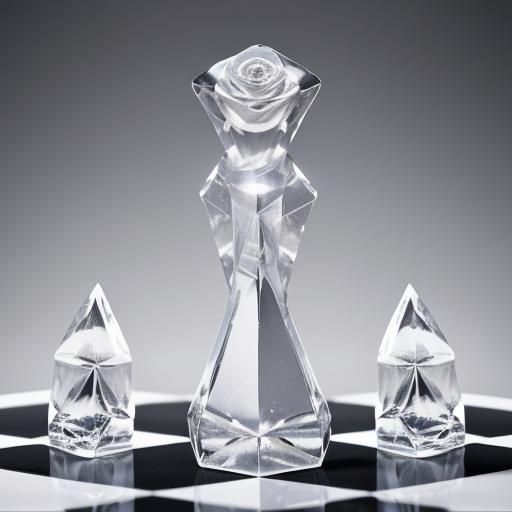 Crystal Rose on Chessboard Still Life